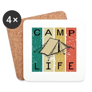 Camper Life Camp Campfire Camp Camping Hobby - Coasters (set of 4) - white - Front