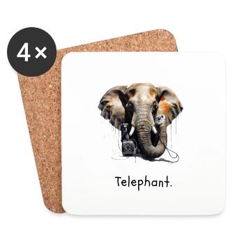 Telephant. - Coasters (set of 4) - white - Front
