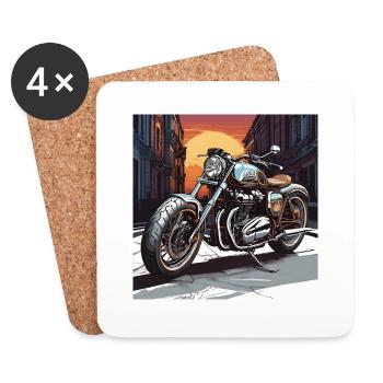 Retro Brit Bobber - Coasters (set of 4) - white - Front