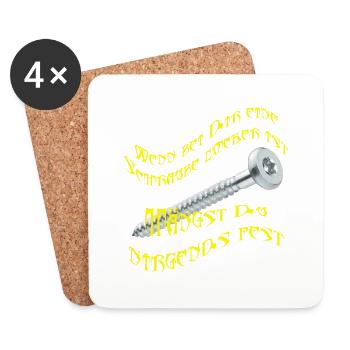 Wenn bei Dir eine Schraube locker ist - Untersetzer (4er-Set) - Weiß - Vorne