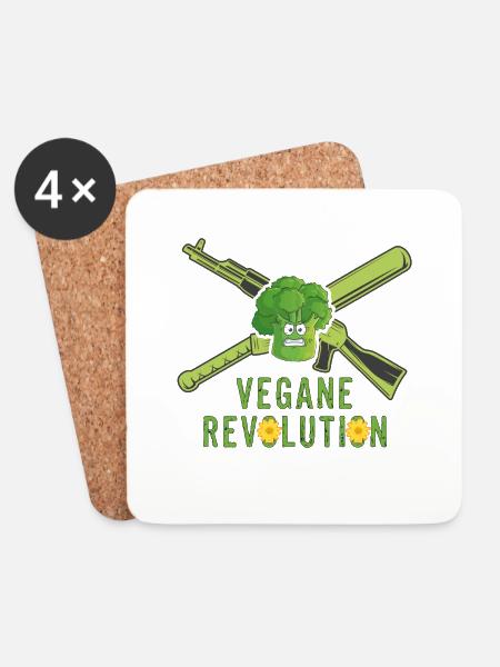 Vegane Revolution - Untersetzer (4er-Set) - Weiß
