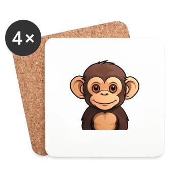 Chimpanzee Baby - Untersetzer (4er-Set) - Weiß - Vorne