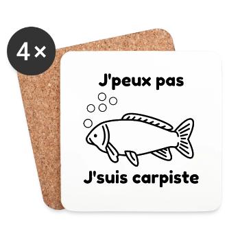 J'peux pas jsuis carpiste - Dessous de verre (lot de 4) - blanc - Devant