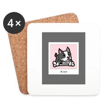 #Love Dog - Coasters (set of 4) - white - Front