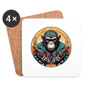 Bad Monkey - Untersetzer (4er-Set) - Weiß - Vorne