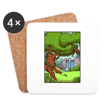 Jungle Background - Coasters (set of 4) - white - Front