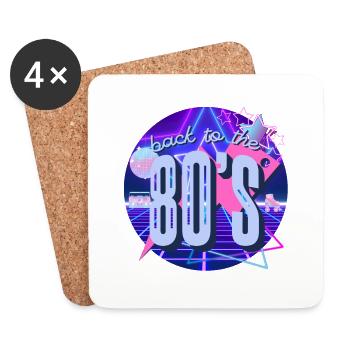 Back to the 80s - Zürück in die 80er - Retro - Coasters (set of 4) - white - Front