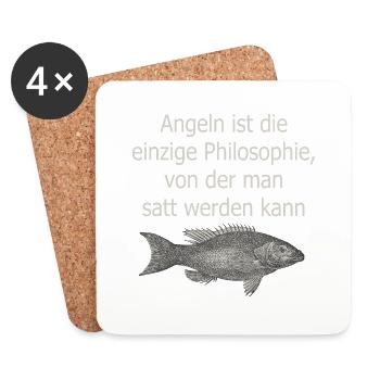 Angeln - Untersetzer (4er-Set) - Weiß - Vorne