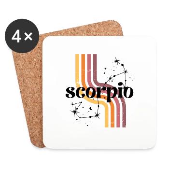 Scorpio retro horoscope - Coasters (set of 4) - white - Front