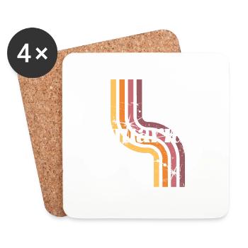 Aquarius retro horoscope - Coasters (set of 4) - white - Front