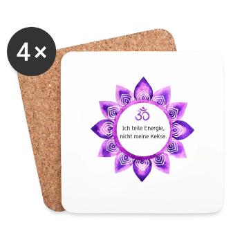 I share energy, not my cookies. - Coasters (set of 4) - white - Front