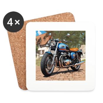 An English Gent - Classic British Motorcycle - Coasters (set of 4) - white - Front