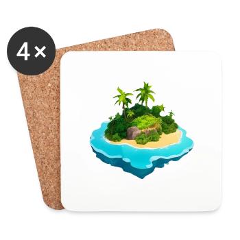 Island in the tropics - Coasters (set of 4) - white - Front