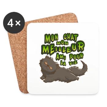 My cat my best friend for life - Coasters (set of 4) - white - Front