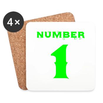 Numéro 1 - Dessous de verre (lot de 4) - blanc - Devant