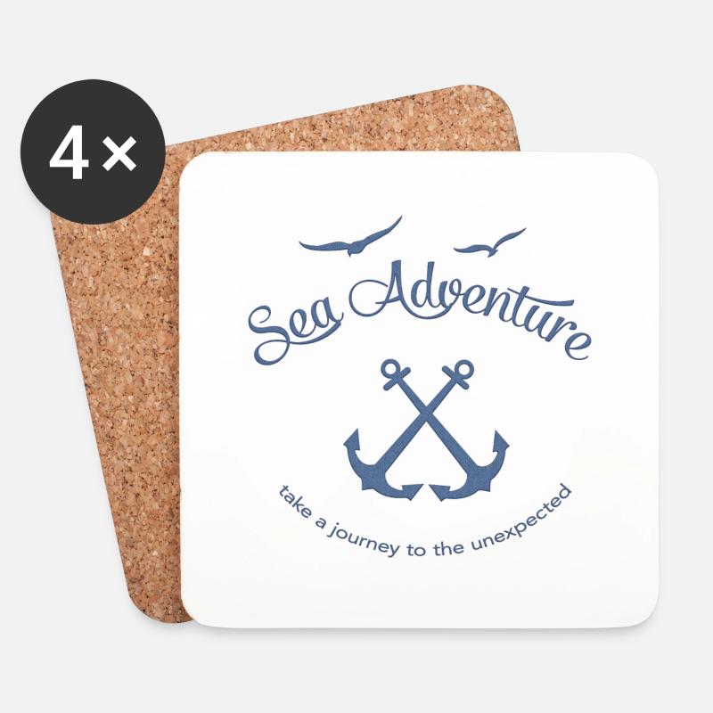 Sea Adventure - Untersetzer (4er-Set) - Weiß