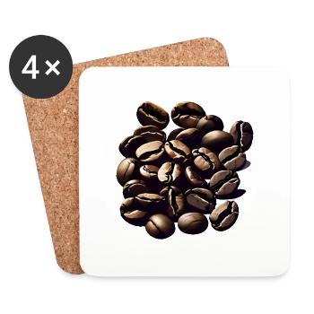 Coffee Gift Coffee Bean Coffee Cup Caffeine - Coasters (set of 4) - white - Front
