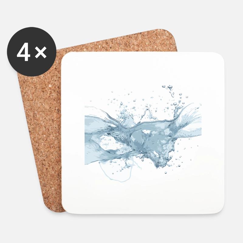 Wasserspritzer! - Untersetzer (4er-Set) - Weiß