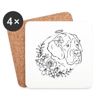 Hund - Untersetzer (4er-Set) - Weiß - Vorne