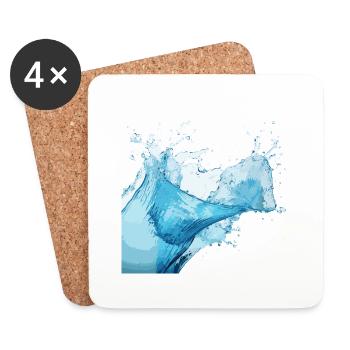 Des éclaboussures d’eau ! - Dessous de verre (lot de 4) - blanc - Devant