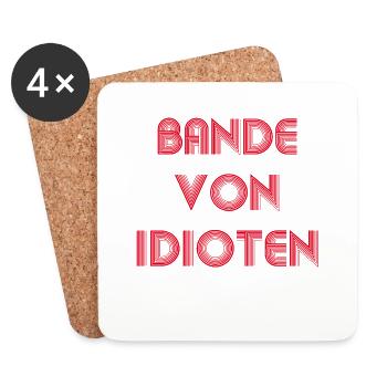 Bande von Idioten - Untersetzer (4er-Set) - Weiß - Vorne