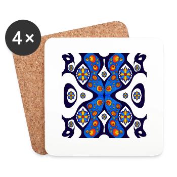 motif papillon - Dessous de verre (lot de 4) - blanc - Devant