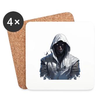 silent shadow - Coasters (set of 4) - white - Front