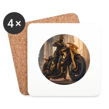 Sci Fi Biker - Coasters (set of 4) - white - Front