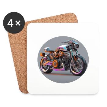 V Twin art - Coasters (set of 4) - white - Front
