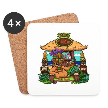 Tiki Bar - Dessous de verre (lot de 4) - blanc - Devant