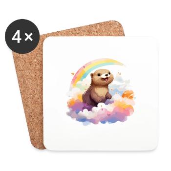 the radiant otter - Coasters (set of 4) - white - Front