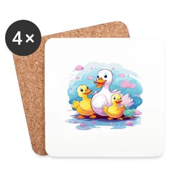 the duck family - Coasters (set of 4) - white - Front