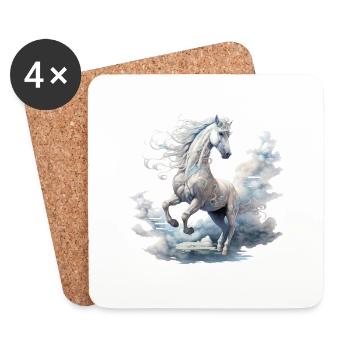 The White Horse - Coasters (set of 4) - white - Front