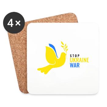 Valeewear - Stop Ukraine WAR - Coasters (set of 4) - white - Front