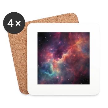 A.I. Nebula Galaxy - Untersetzer (4er-Set) - Weiß - Vorne