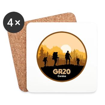 GR20 Grande Randonnée Korsika Trekking zu Fuß - Untersetzer (4er-Set) - Weiß - Vorne