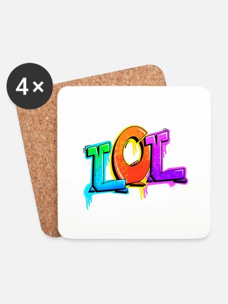 LOL - Untersetzer (4er-Set) - Weiß