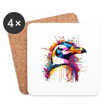 the colorful Antarctica - Coasters (set of 4) - white - Front