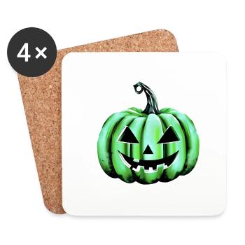 Halloween Cadeau Citrouille Costume Citrouille Costume - Dessous de verre (lot de 4) - blanc - Devant