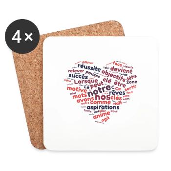 Word cloud motivation - Coasters (set of 4) - white - Front