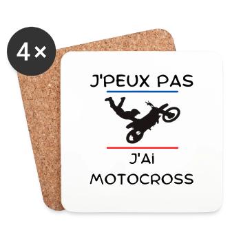 J'peux pas j'ai motocross - Dessous de verre (lot de 4) - blanc - Devant