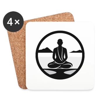 Méditation simple - Dessous de verre (lot de 4) - blanc - Devant