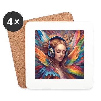 Elfe de la musique 1 - Dessous de verre (lot de 4) - blanc - Devant