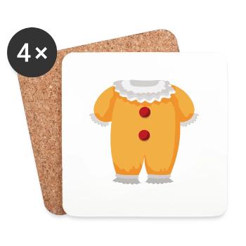Clown costume - Coasters (set of 4) - white - Front