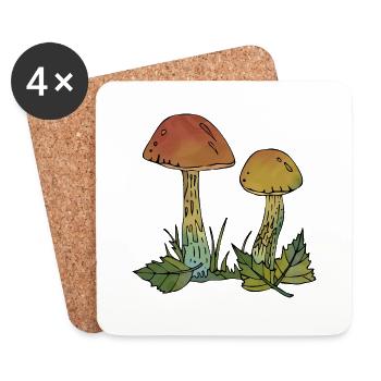 Fungi - Coasters (set of 4) - white - Front