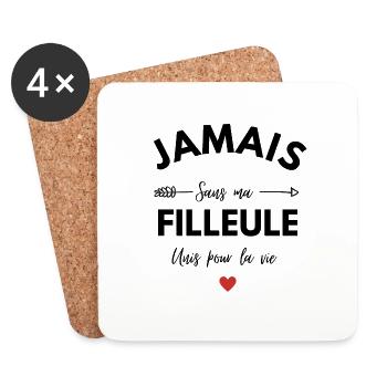 Jamais Sans Ma filleule Unis Pour La vie - Dessous de verre (lot de 4) - blanc - Devant
