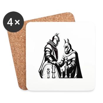 Fou et cavalier - Dessous de verre (lot de 4) - blanc - Devant