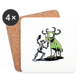 Selfie Alien - Untersetzer (4er-Set) - Weiß - Vorne