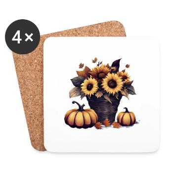 Halloween Cadeau Citrouille Costume Citrouille Costume - Dessous de verre (lot de 4) - blanc - Devant