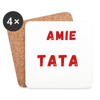 Une amie formidable et une tata exceptionnelle - Dessous de verre (lot de 4) - blanc - Devant
